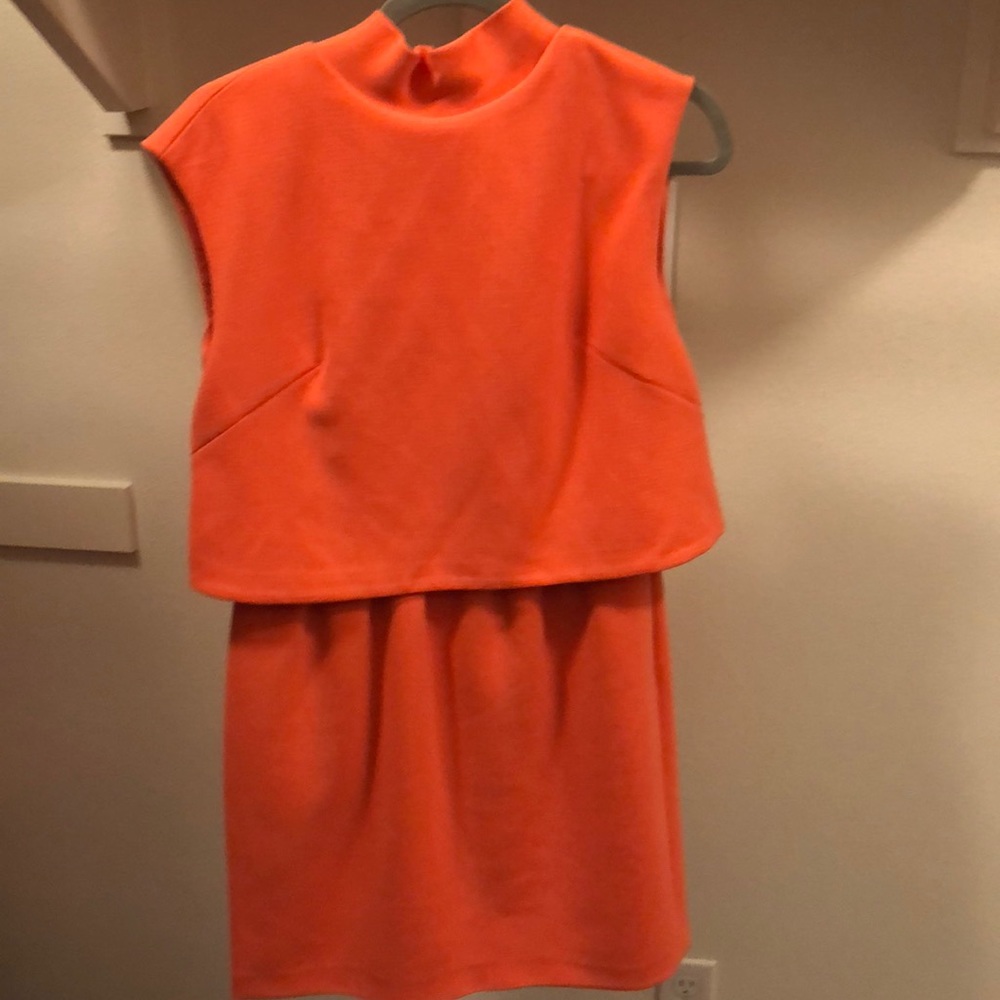 Orange 60s inspired cocktail dress